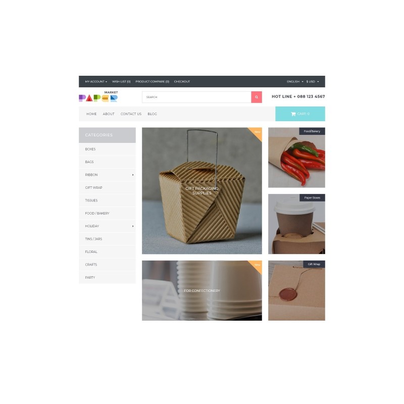 Paper Market - Packaging Responsive Shop Template