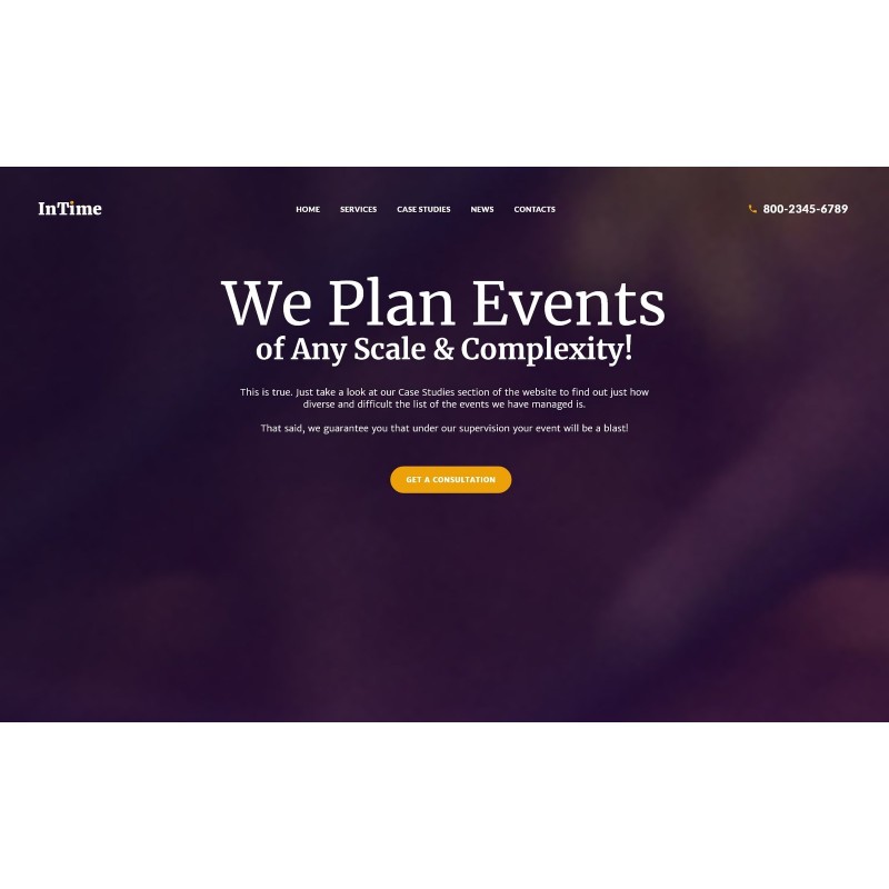 InTime - Events Management Company WordPress Theme