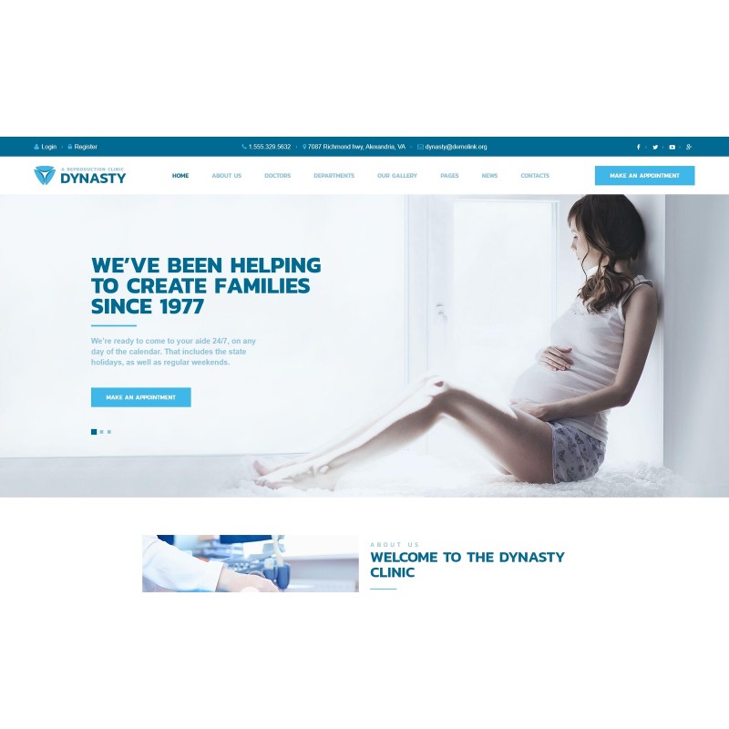 Dynasty - Reproduction Clinic Responsive WordPress Theme
