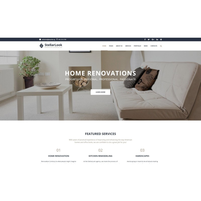 StellarLook - Renovation & Interior Design WordPress Theme