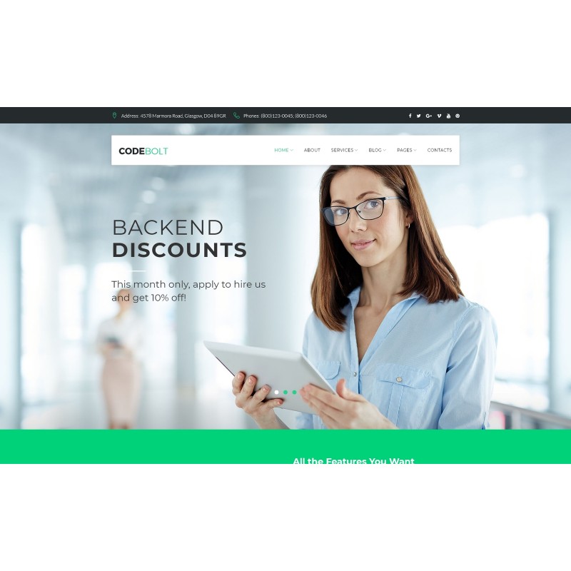 CodeBolt - Software Company WordPress Theme