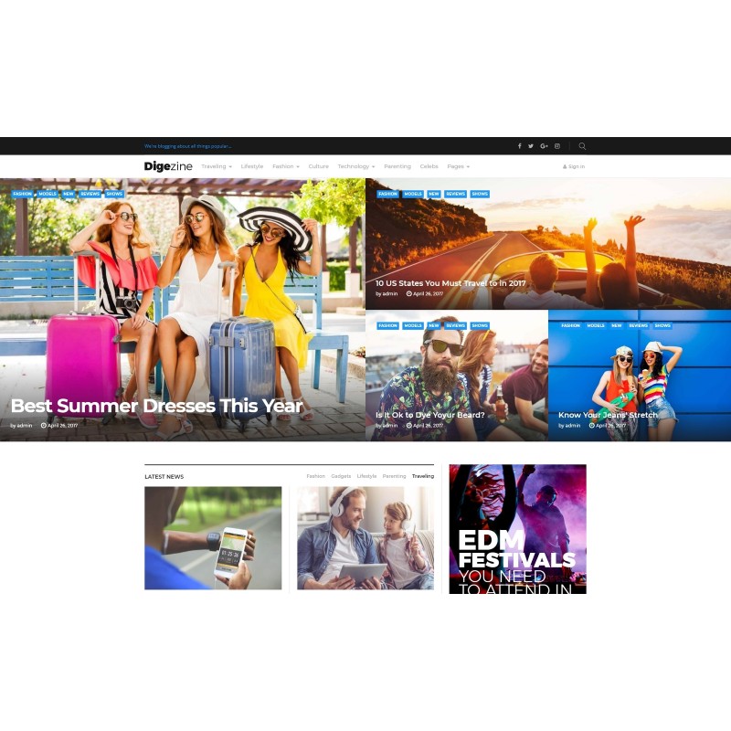 Digezine - News Magazine WordPress Theme