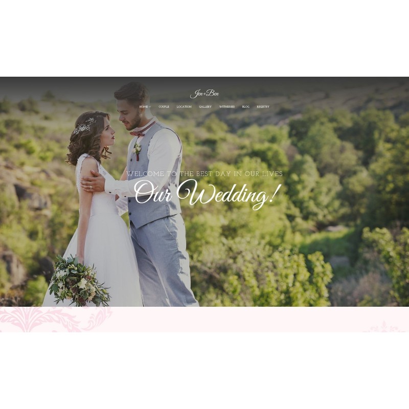 Jen+Ben - One Page Wedding WordPress Theme