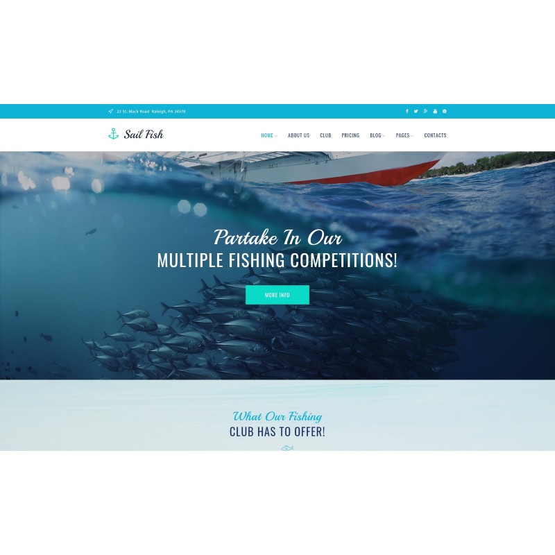 Sail Fish - Fishing Club Responsive WordPress Theme