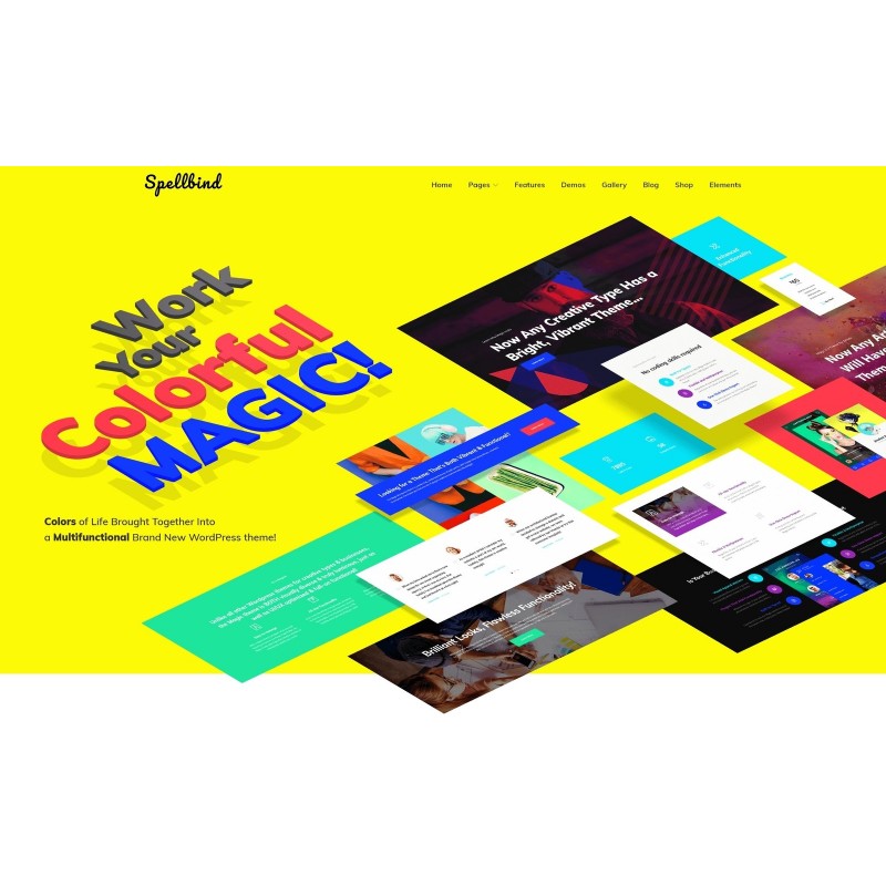 Spellbind - Designer Landing Page WordPress theme