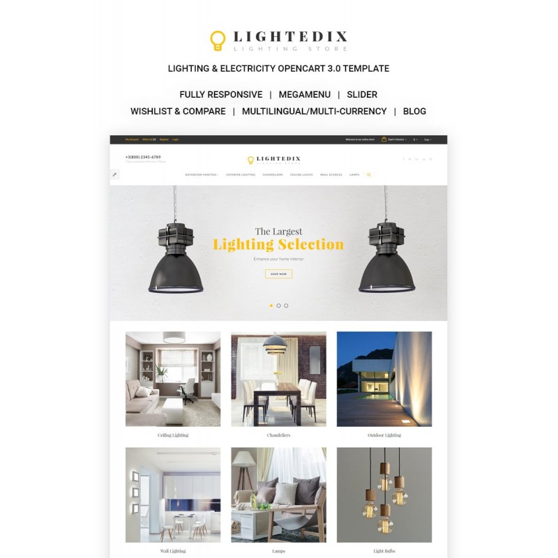 Lighting & Electricity Responsive Shop Template