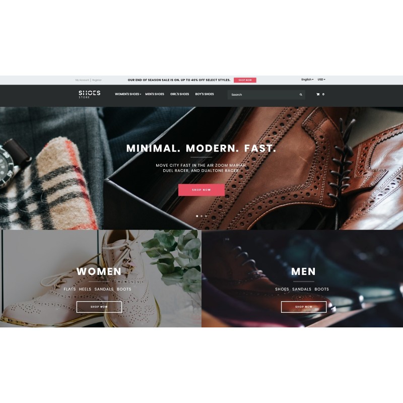 Shoe Store Responsive Shop Template