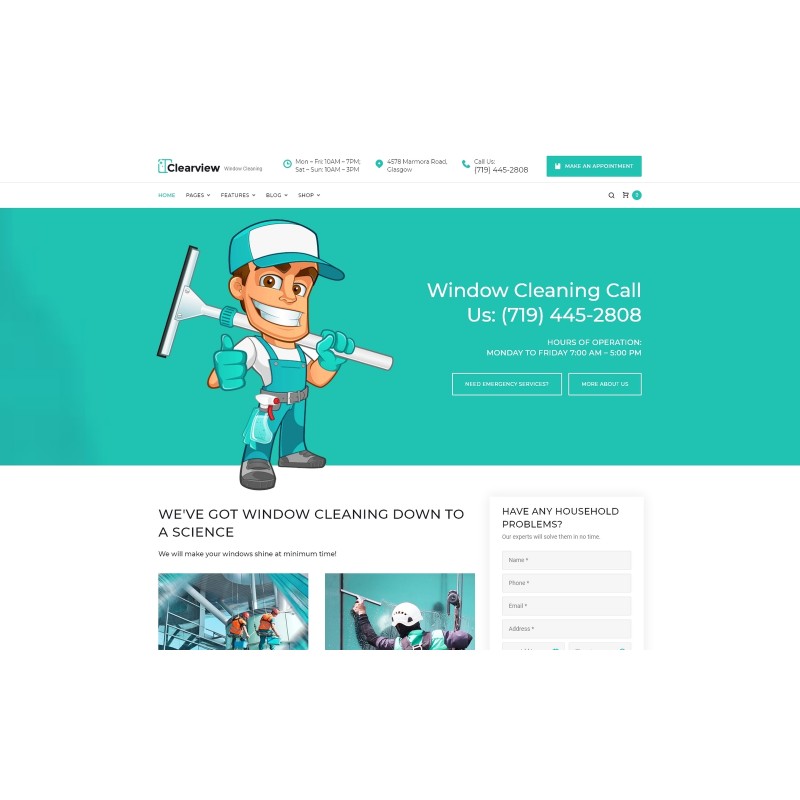Clearview - Window Cleaning Services WordPress theme
