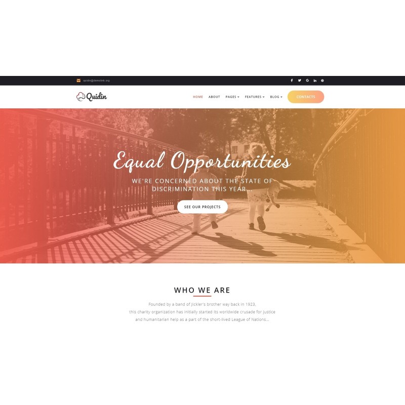 Quidin - Charity Fully Responsive WordPress Theme