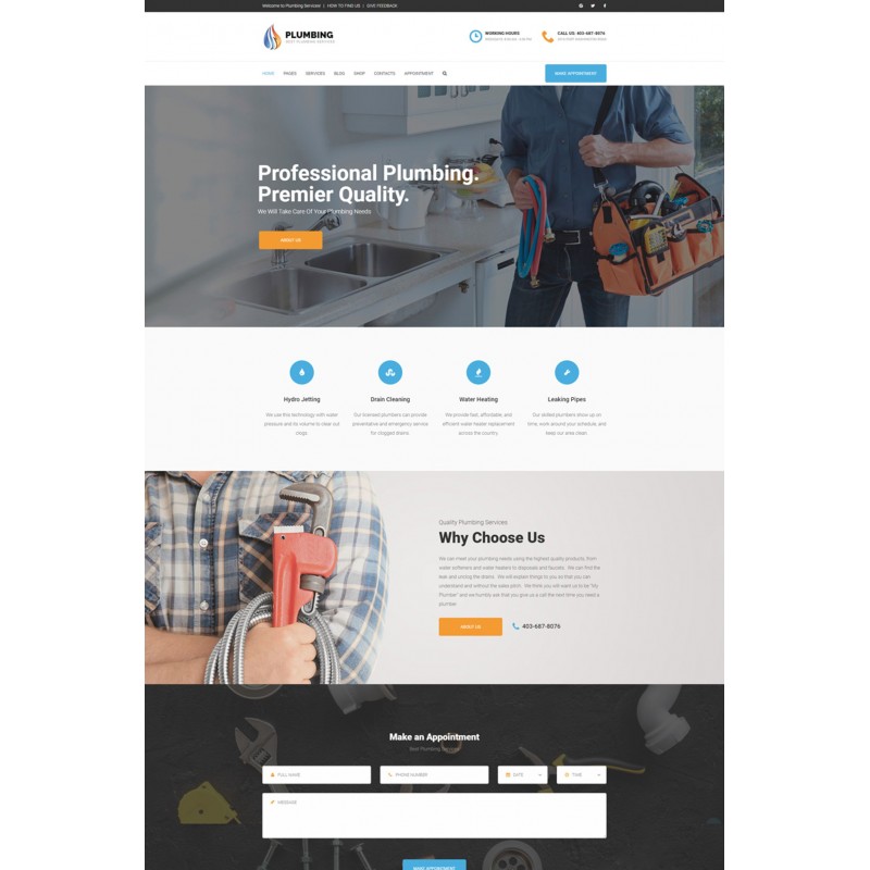Plumbing - Home Maintenance Agency WordPress Theme