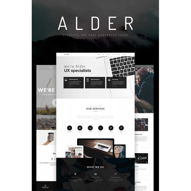 Alder - Modern OnePage WordPress Theme