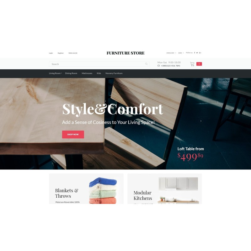 Style & Comfort - Furniture Store Shop Template