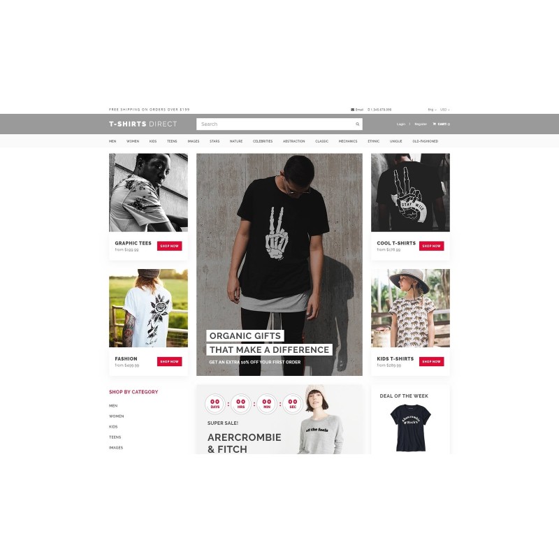 T-Shirts Direct - T-Shirt Shop Shop Template