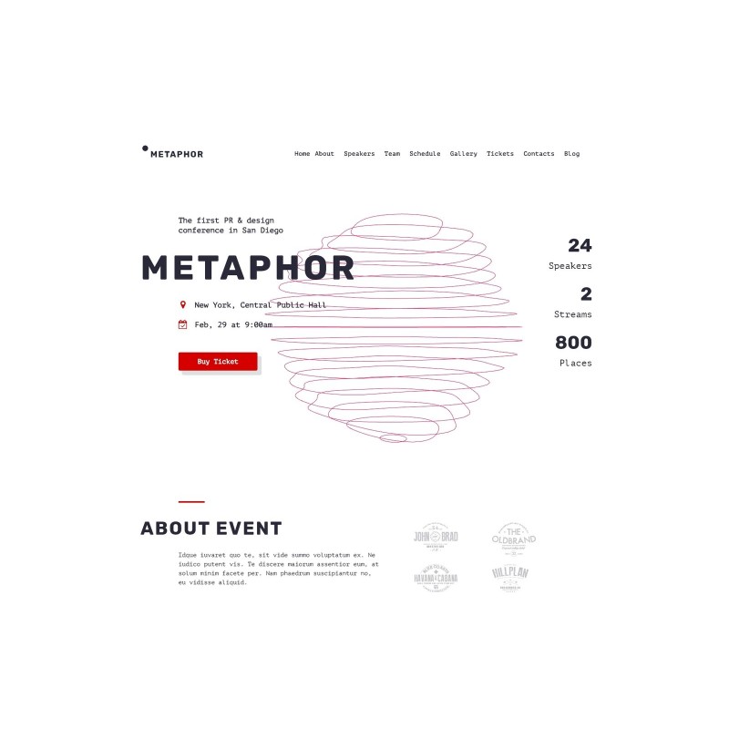 Metaphor - Creative Event Planner WordPress Theme