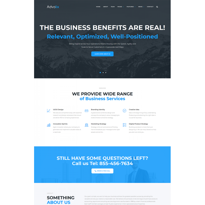 Advolix - Consulting Services WordPress Theme