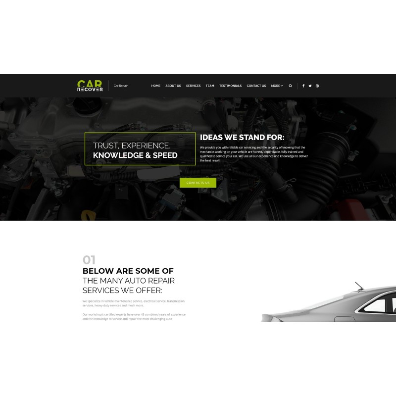 Car Recover - Car Repair Responsive WordPress Theme