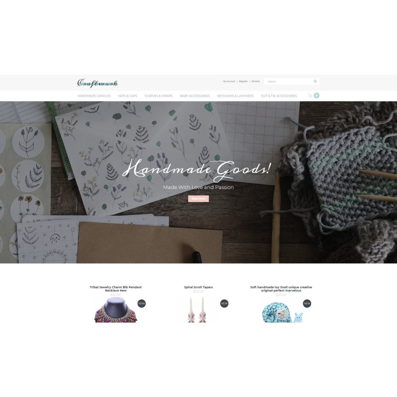 Craftwork - Sophisticated Handmade Jewelry Online Store Shop Template
