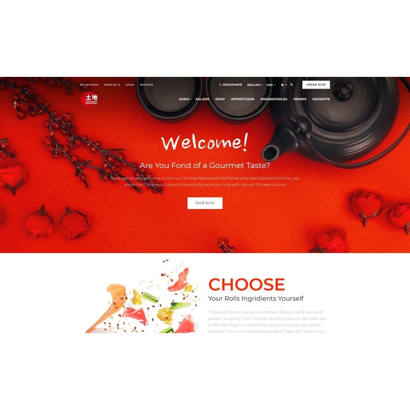 Japanese Restaurant - Bright Sushi Food Restaurant Shop Template