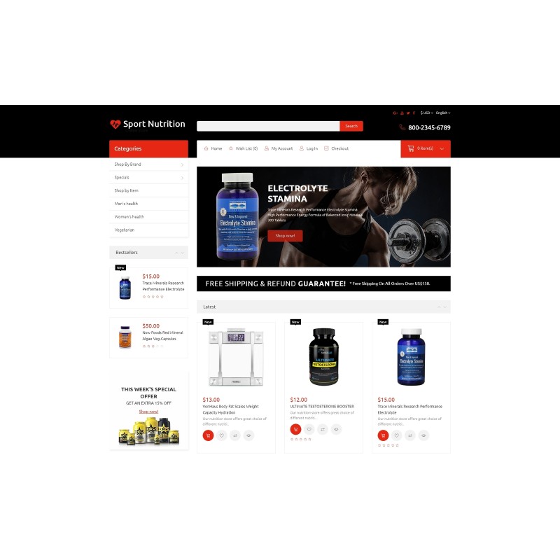 Sport Nutrition - Reliable Sport Nutrition Shop Template
