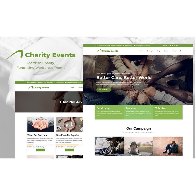 Charity Events - Modern Charity / Fundraising WordPress Theme
