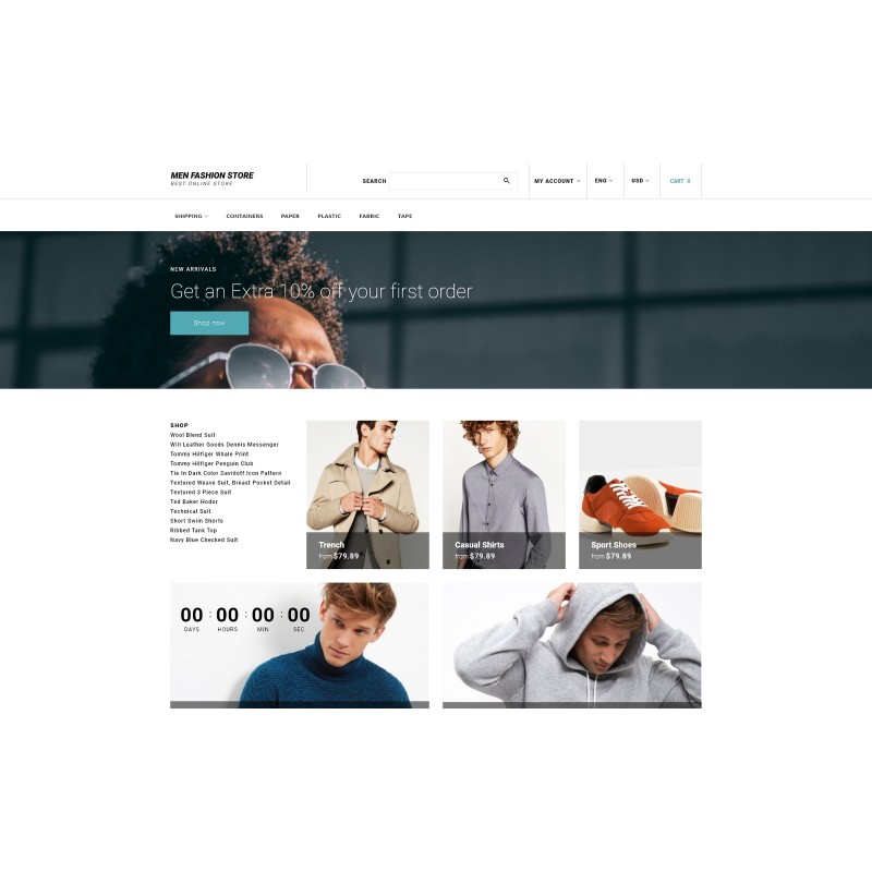Men Fashion Store - Solid Men Clothes Online Store Shop Template