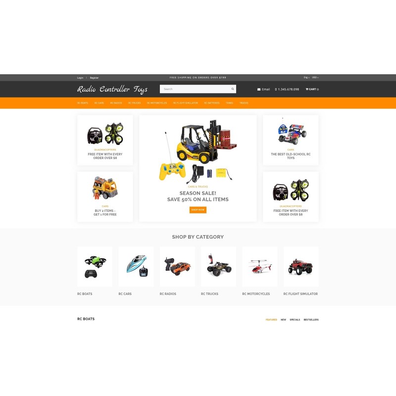 Radio Controller Toys - Simple Electronic Toys Online Shop Shop Template