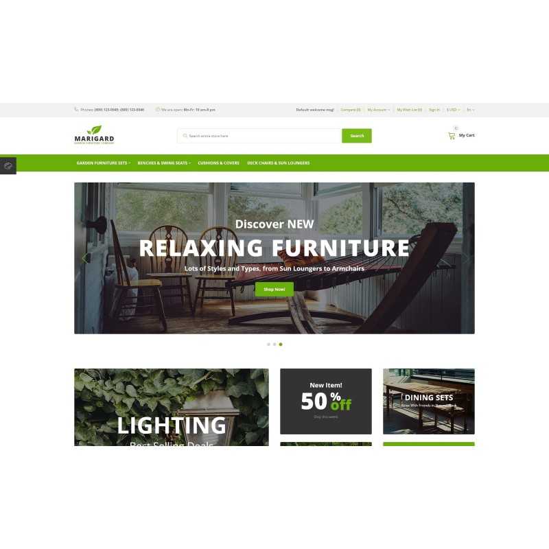 Marigard - Efficient Garden Furniture Online Shop Shop Template