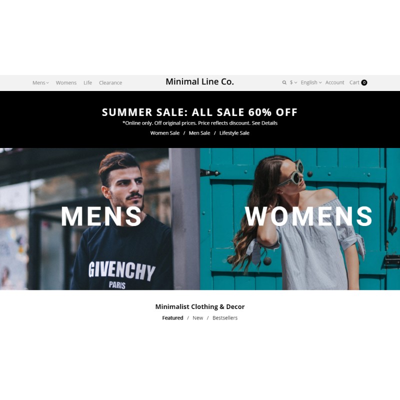 Minimal Line Co - Style Online Store Shop Template
