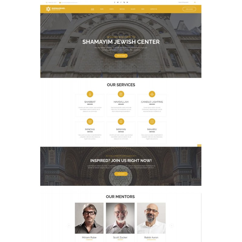 Shema Israel - Jewish Cultural and Religious Center WordPress Theme