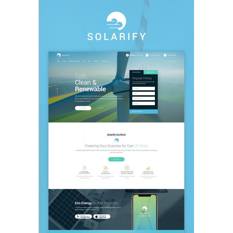 Solarify - Alternative Eco Energy WordPress Theme