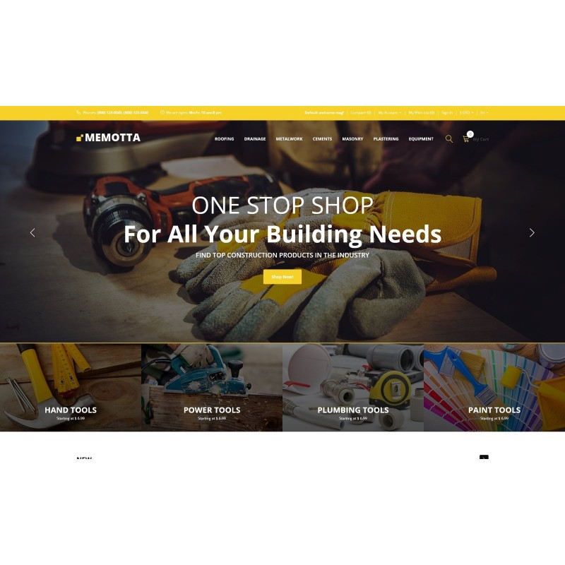 Memotta - Building Materials Store Shop Template