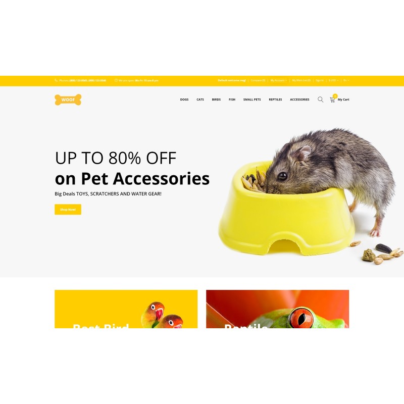 Woof - Simple Pet Supplies Online Shop Shop Template