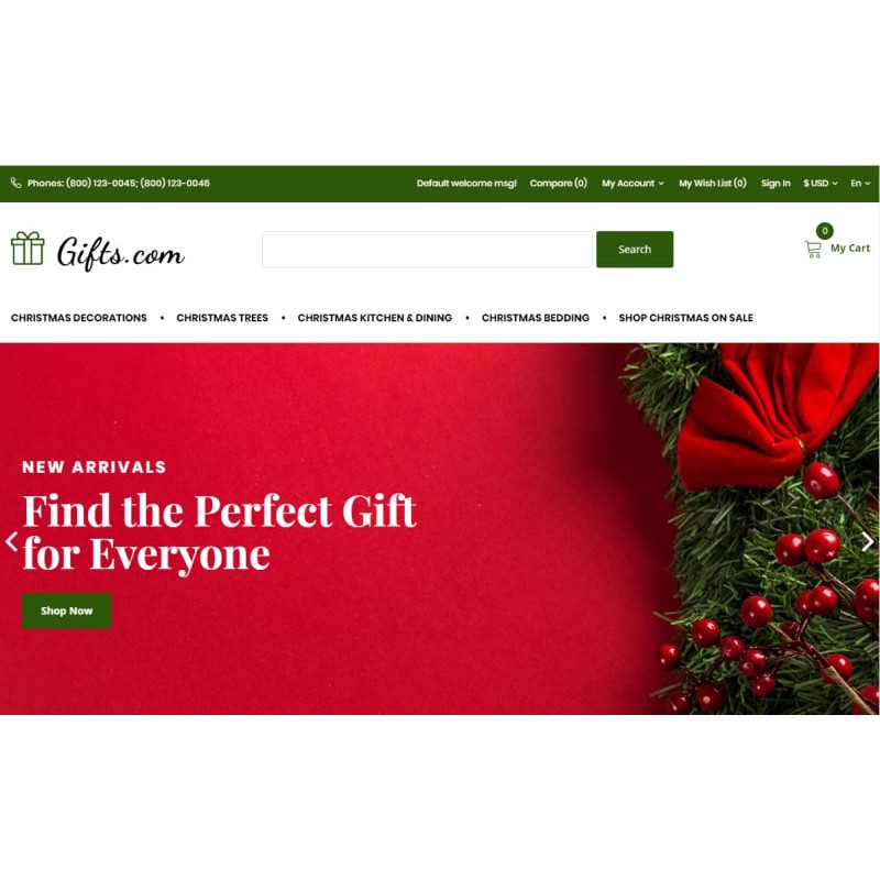 Gifts.com - Christmas Presents Shop Shop Template