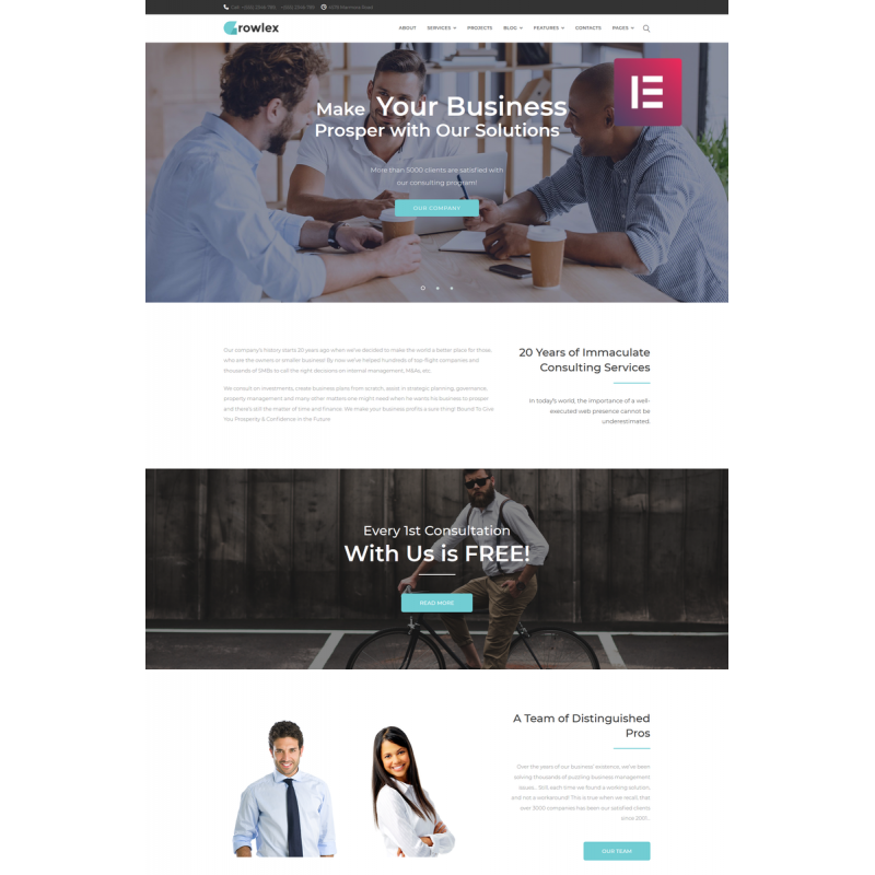 Glowlex - Consulting Services Multipurpose Clean WordPress Elementor Theme