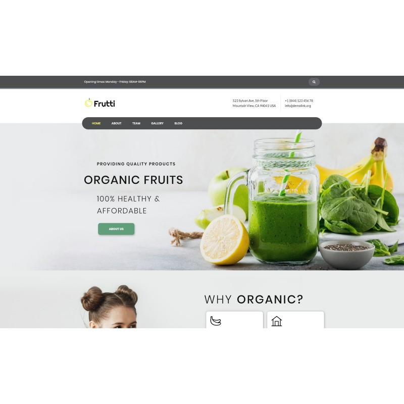 Frutti - Organic Food Multipurpose Classic WordPress Elementor Theme