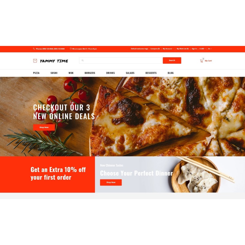 Yammy Time - Food Delivery Store Modern Shop Template