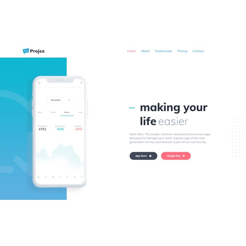 Projex - Business Mobile App Multipurpose Clean WordPress Elementor Theme