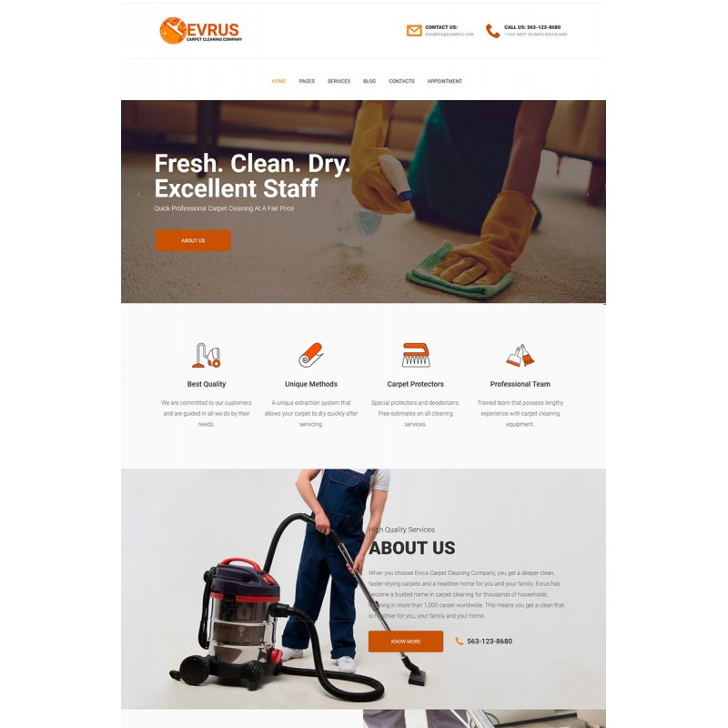 Evrus - Carpet Cleaning and Disinfection WordPress Theme