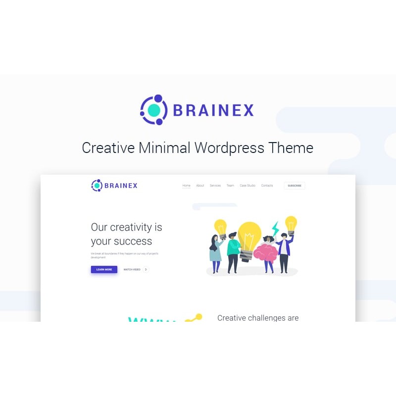 Brainex - Creative Studio Multipurpose Minimal WordPress Elementor Theme