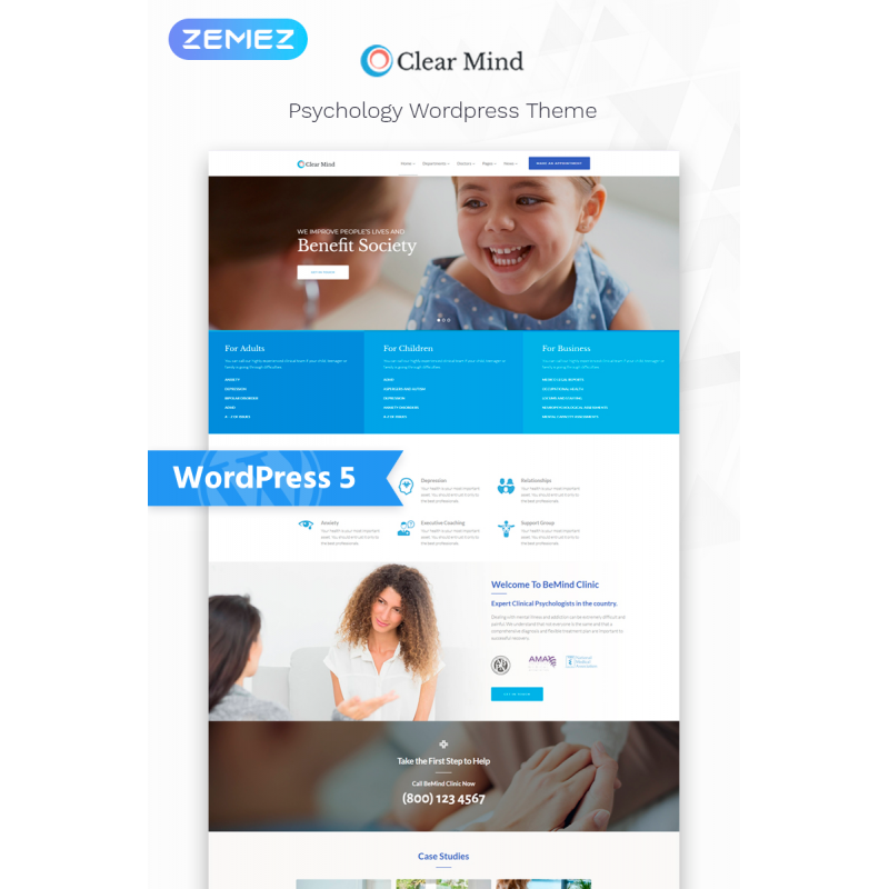 Clear Mind - Psychological Center Multipurpose Classic WordPress Elementor Theme