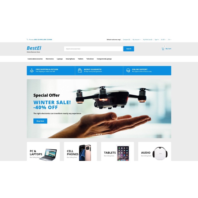 BestEl - Electronics Store Ready-To-Use Minimalistic Shop Template