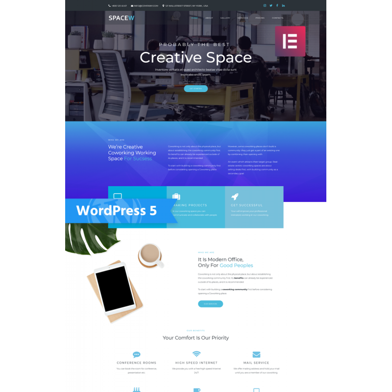 Spacew - Business Multipurpose Modern WordPress Elementor Theme