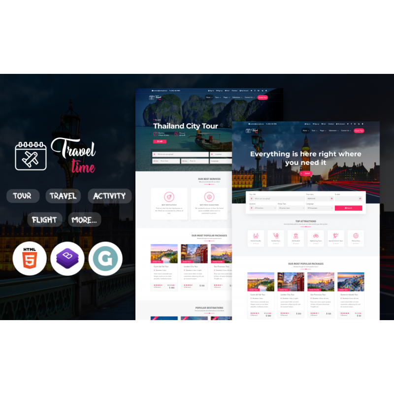 TravelTime - Complete Tour & Travel Agency WordPress Theme