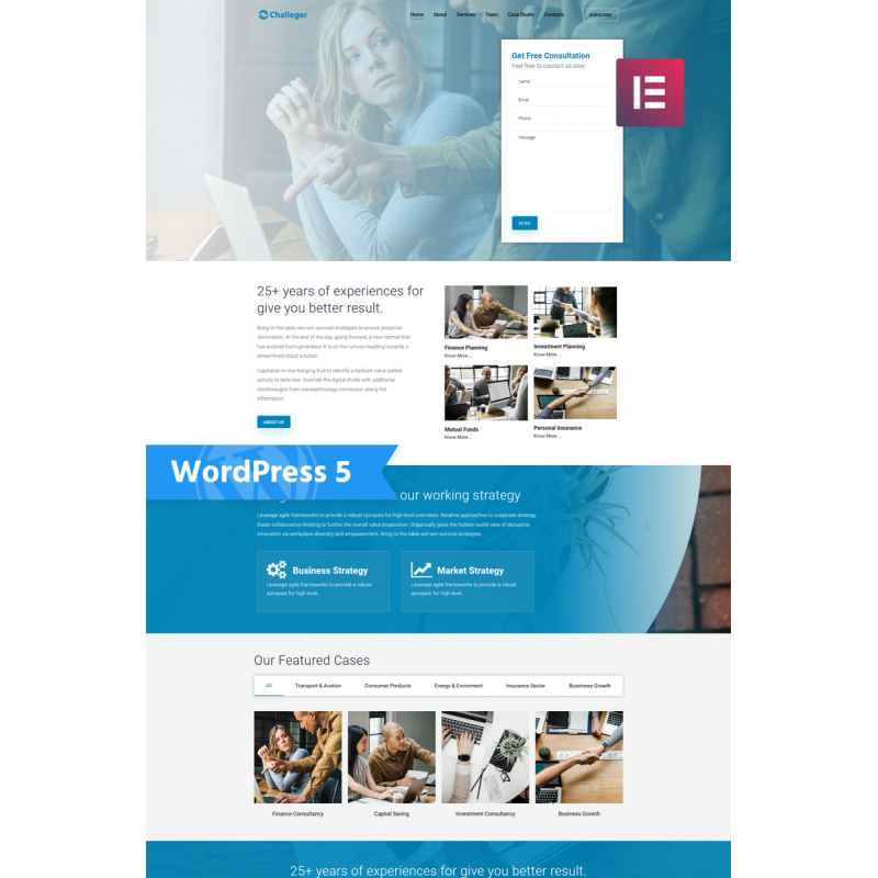 Challeger - Business Consulting Multipurpose Modern WordPress Elementor Theme