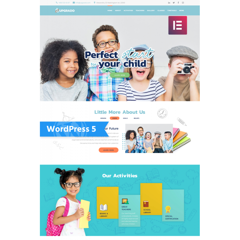 Upgrado - Education Kids Multipurpose Modern WordPress Elementor Theme