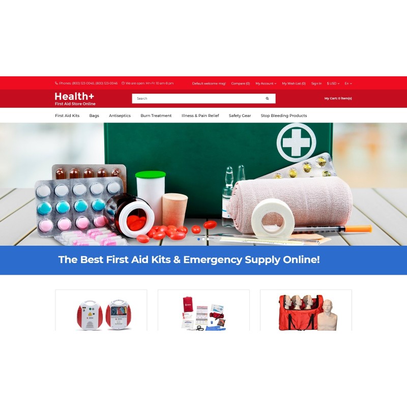 Health+ - First Aid Online Store Clean Shop Template