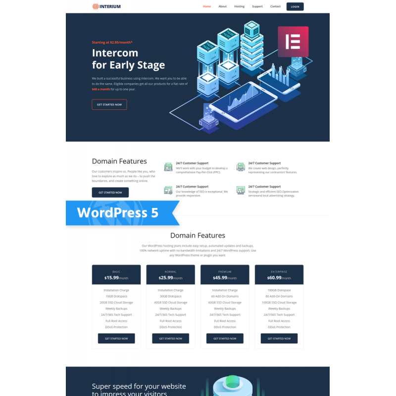Interium - Hosting WordPress Elementor Theme