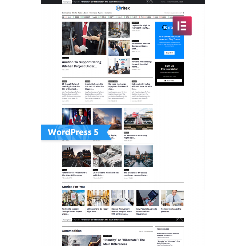 Kritex - Corporate News Blog Modern WordPress Elementor Theme
