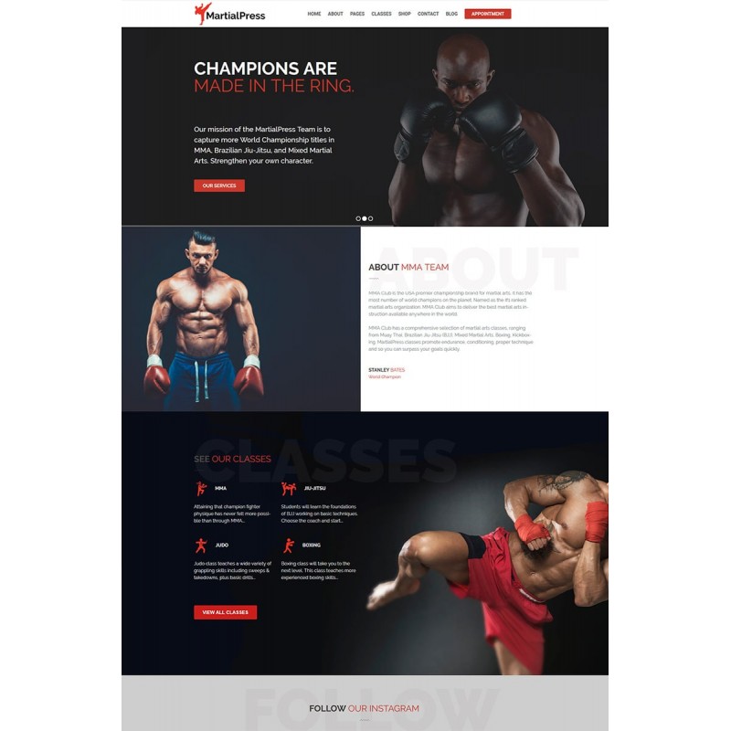 MartialPress - Martial Arts School and Club WordPress Theme