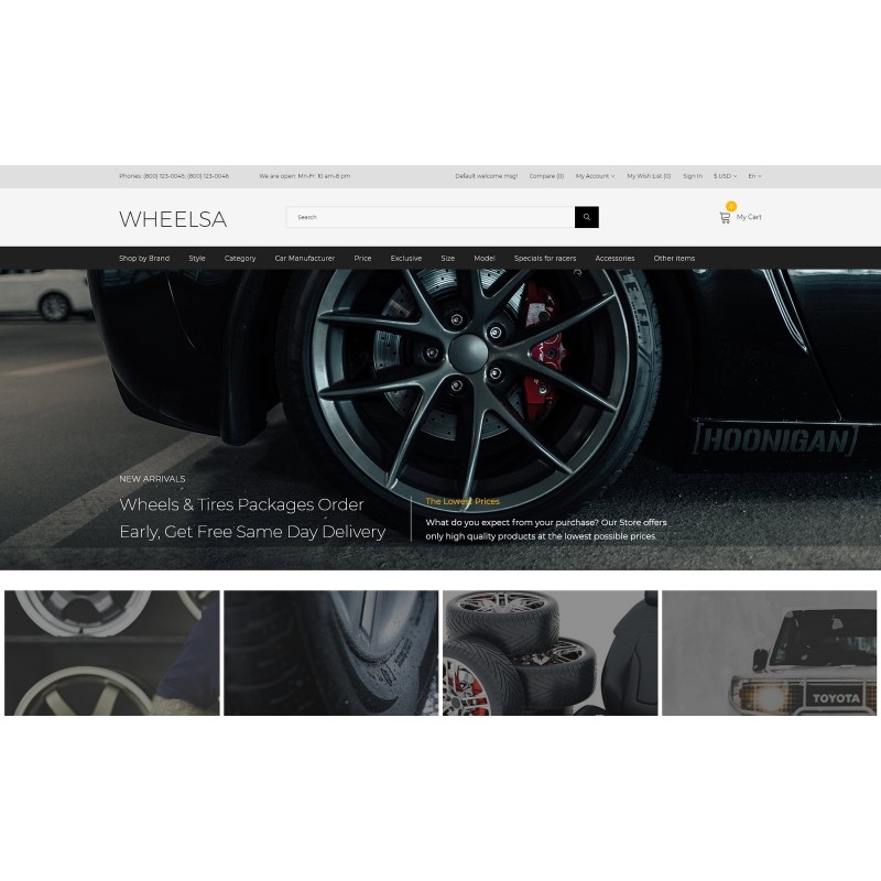Wheelsa - Cars & Motorcycles Ready-to-Use Clean Shop Template